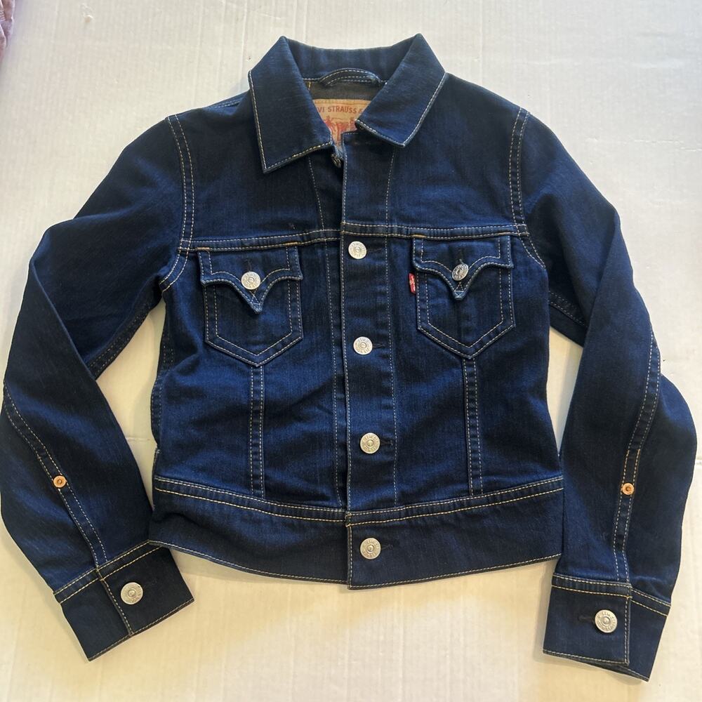 Levis Jean Western Trucker Indigo Denim Type 1 Iconic Jacket Women’s Sz Medium